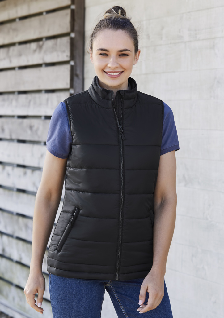 womens puffer vest black